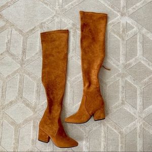 New Good Night Macaroon Marlo Tan knee high boots